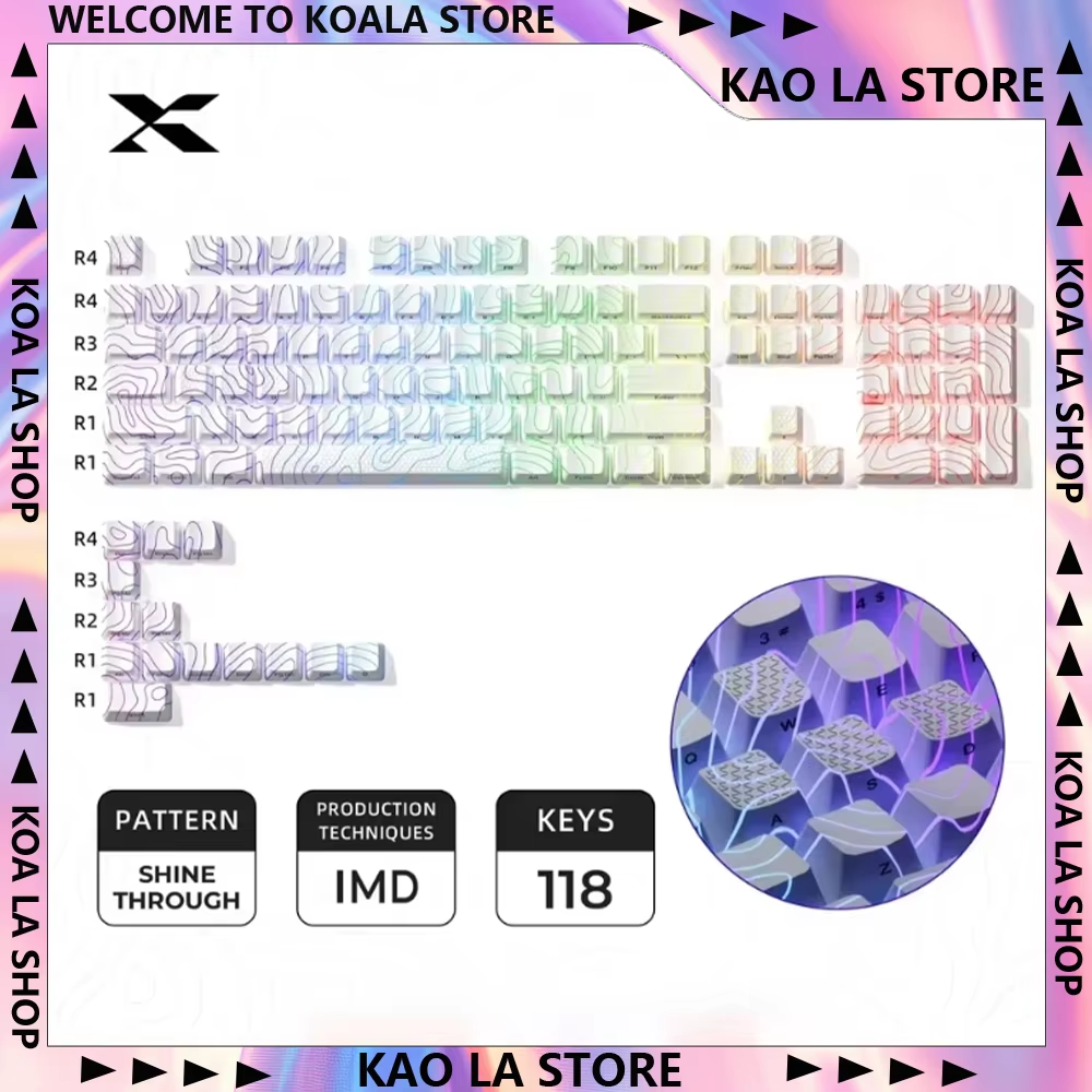 Tech Accessories Key - XVX Keycaps Topographic New Version Pattern