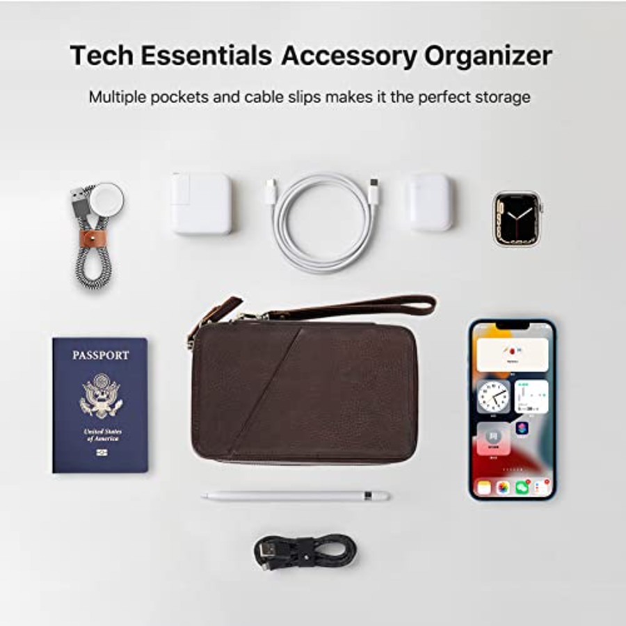 Full Grain Leather Electronic  - Tech Accessories Travel ulasan dan harga