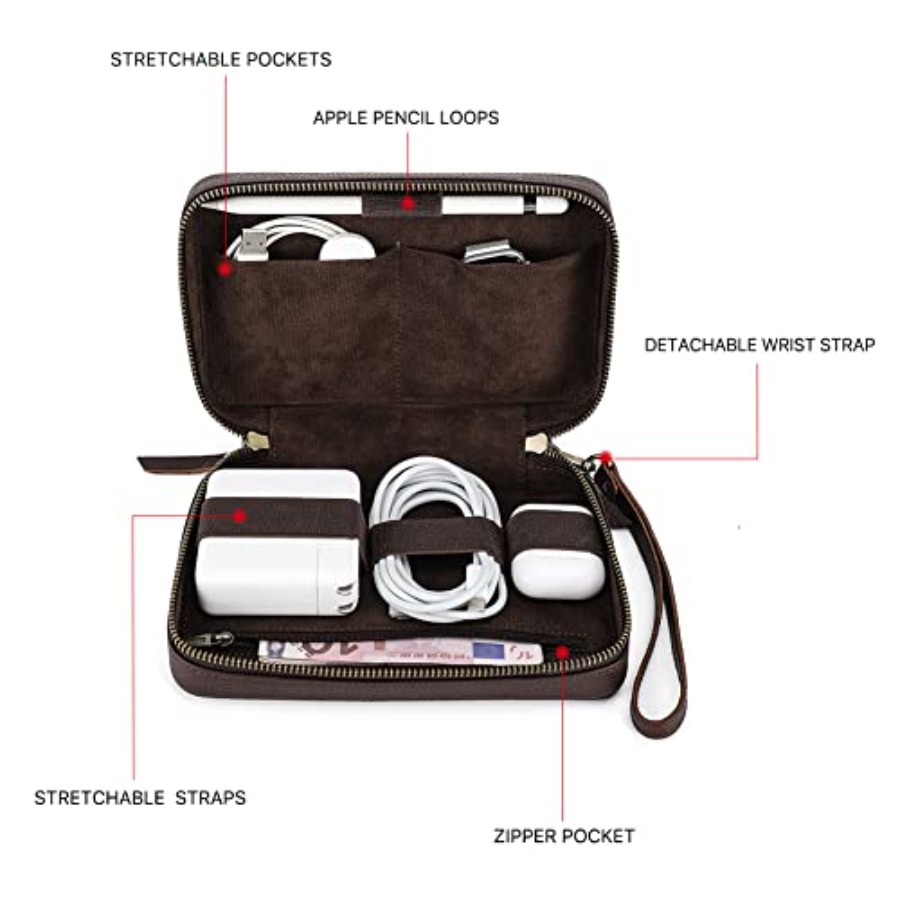 Full Grain Leather Electronic  - Tech Accessories Travel ulasan dan harga