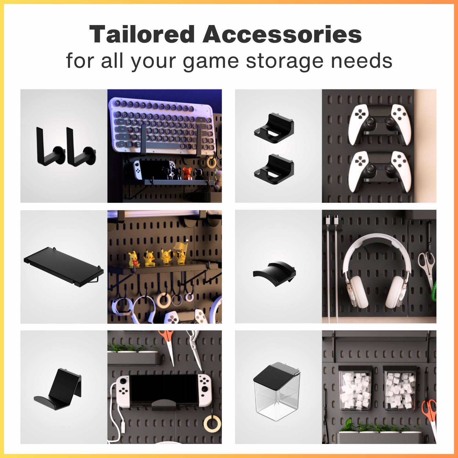 33x22 Inch Black Peg Board Org - Tech Accessories Board ulasan dan harga